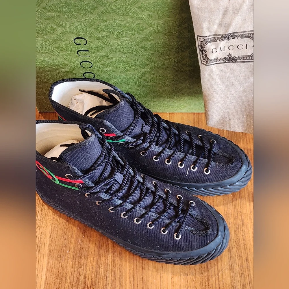 $750 New 100% Auth Gucci Men's High Top Interlocking G Sneakers G 10 / US 11